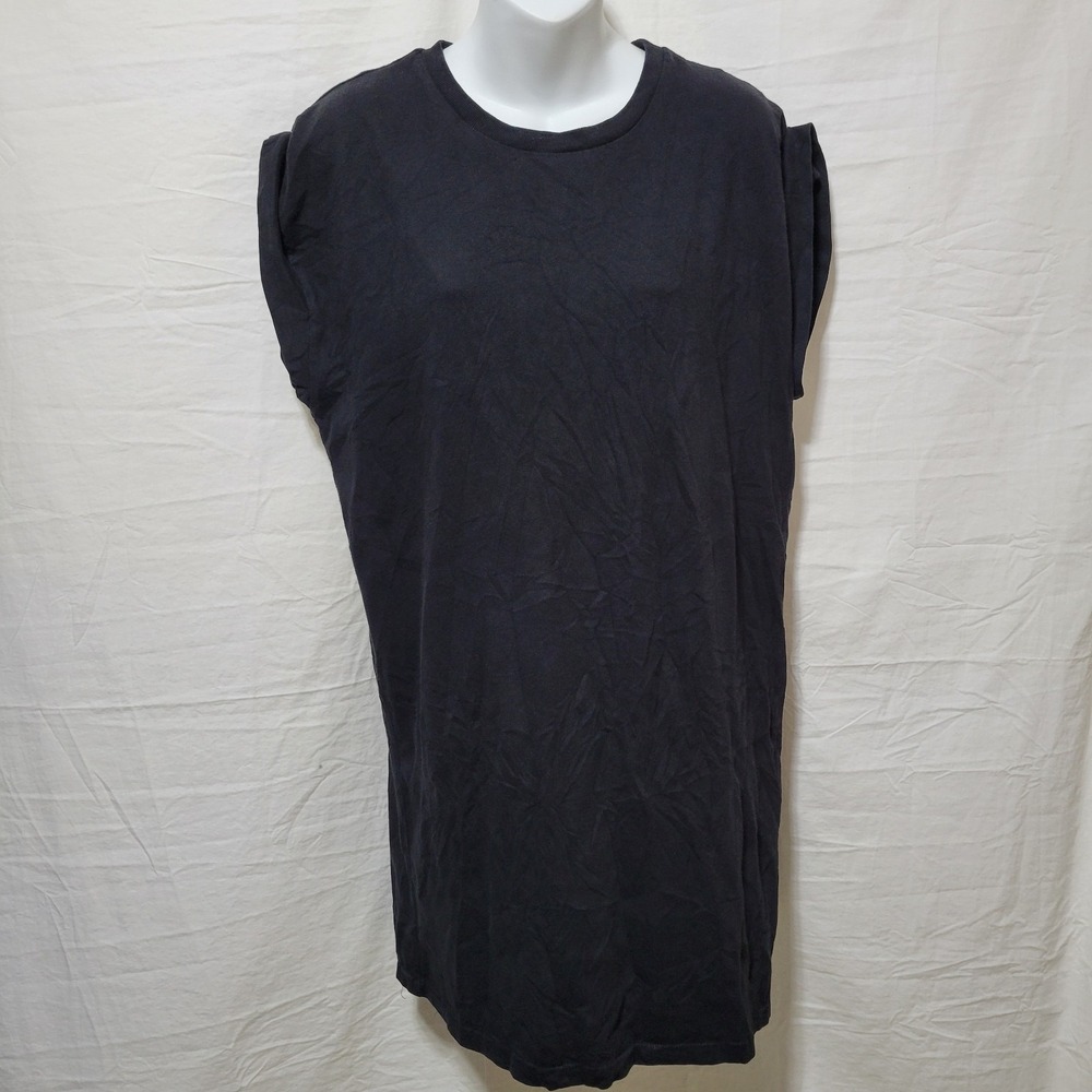 Anine Bing Tanner Sleeveless Organic Cotton Dress Cuffed Sleeves Black Size S